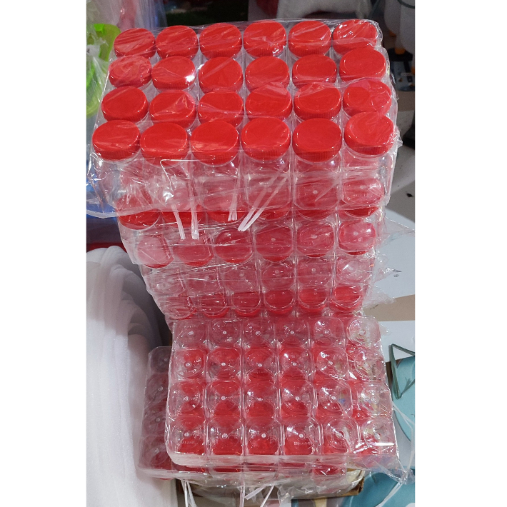 COMBO 12 Hủ nhựa nhỏ nắp đỏ muối tôm 135/190/230ml