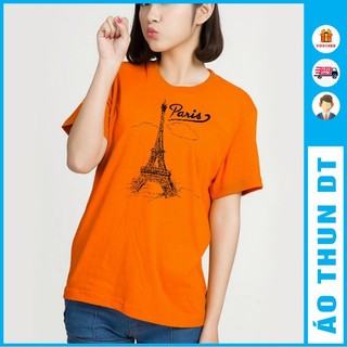 Áo đôi Paris, áo thun màu cam