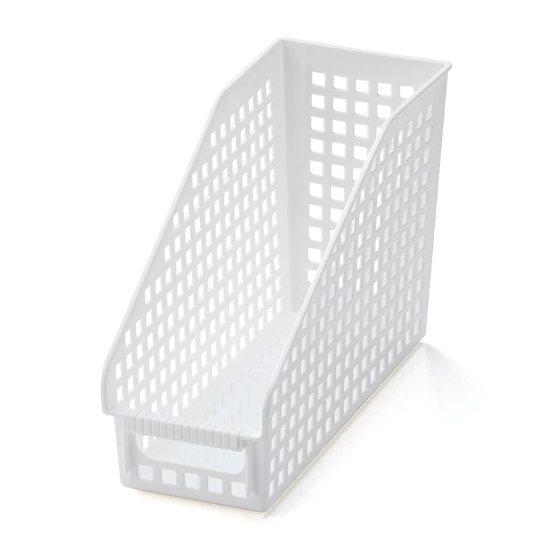 Daiso Giỏ nhựa kiểu đan Rattan-Type Basket I White 29x12x19.3cm