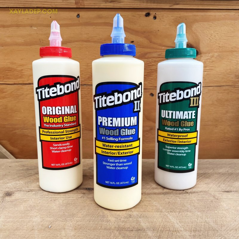 Keo dán gỗ Titebond II 473ml đẹp chính hãng, keo titebond sữa