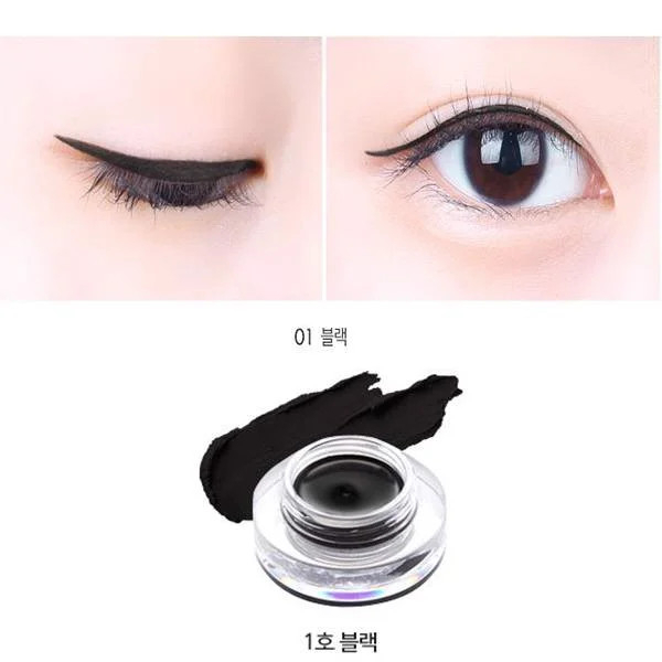 Gel kẻ mắt Tonymoly kèm cọ màu đen chống lem chống trôi Gel Eyeliner 01 Black