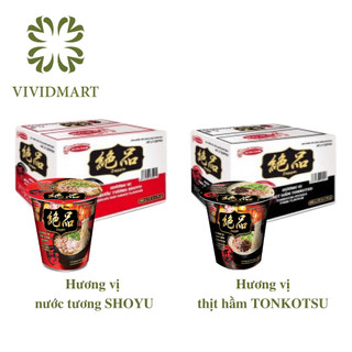  - ACECOOK - Mì ly Zeppin Nhật Bản 2 vị: Hương vị nước tương Shoyu và hương vị thịt hầm Tonkotsu (75g / ly)