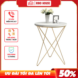 Bàn trà sofa mặt đá RIBO HOUSE sắt sơn tĩnh điện hình sao trang trí phòng khách phòng ngủ RIBO82