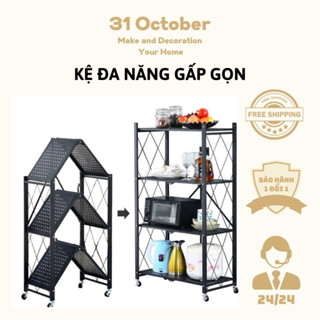 🚛 MIỄN PHÍ SHIP🆓 Kệ Sắt - Kệ Để Đồ Đa Năng Gấp Gọn Có Bánh Xe 3/4/5 Tầng Tiện Ích Cho Nhà Bếp, Phòng Ngủ, Phòng Khách