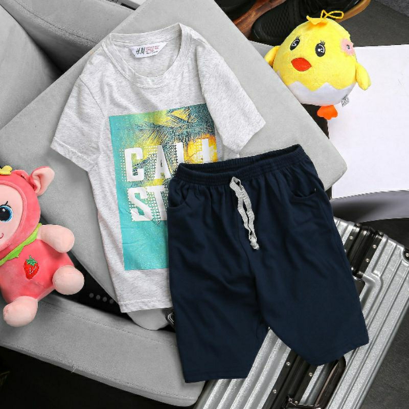 Bộ bé trai tay ngắn  chất vải cotton mềm size đại 20-50 kg