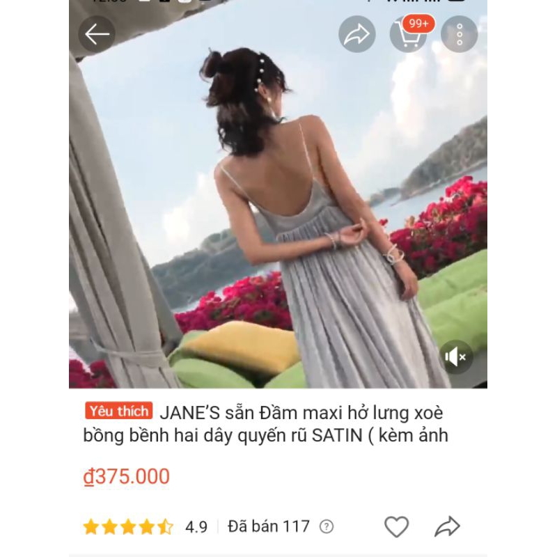 Pass váy maxi của JANE'S newtag xanh xám