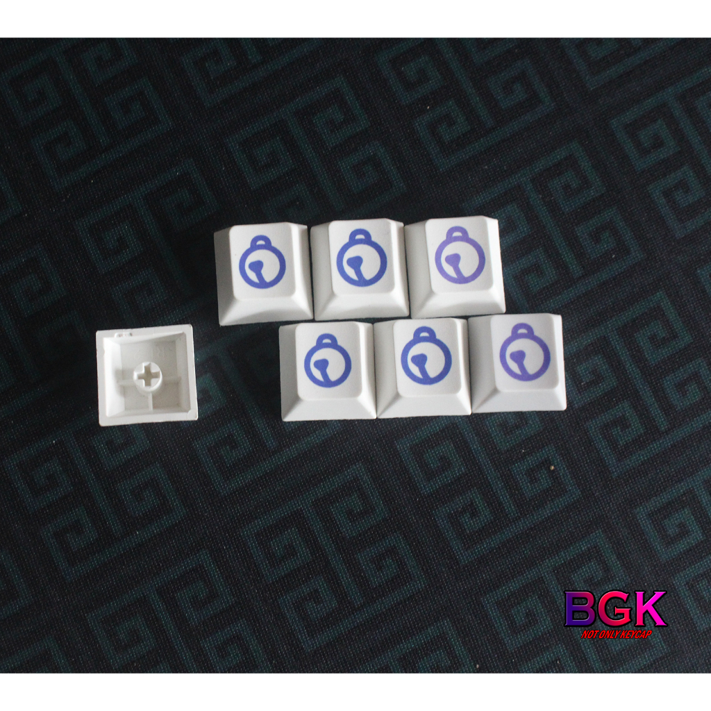 Keycap Lẻ Chuông Doaremon màu trắng cherry Profile In Dye Sub 1U R1 Nút Phím Cơ