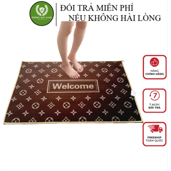 Tham lau chân 3D Phòng Ngủ Xanh nhà nghỉ, khách sạn, phòng khách, nhà tắm, gian bếp kích thước 40x60cm cực đẹp