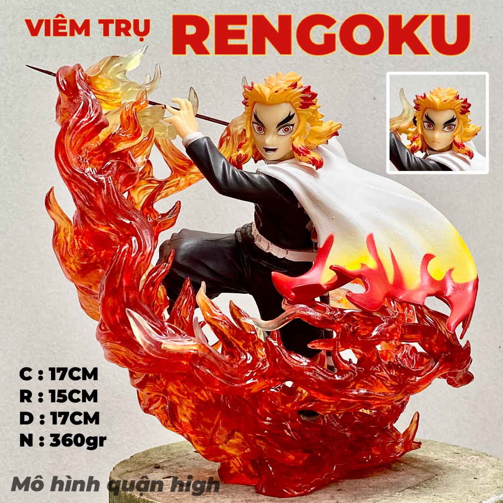 (Có sẵn) Mô hình Viêm Trụ Rengoku cực nét 2 mặt thay thế - Mô hình Rengoku cao 17CM hiệu ứng lửa cực đẹp - KNY figure