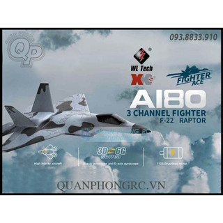 Máy bay WLtoys XK A180 3CH 3D6G F22 Raptor EPP (Động cơ không chổi than)
