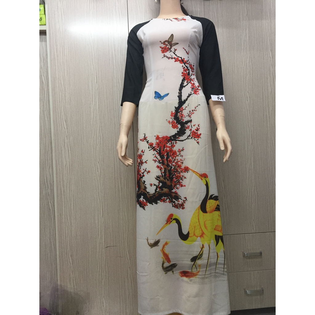 Aó dài 3d đủ size chất vải lụa nhật co giản nhẹ hoạ tiết siêu đẹp cho khách có size từ S,M,L,XL,2XL,3XL
