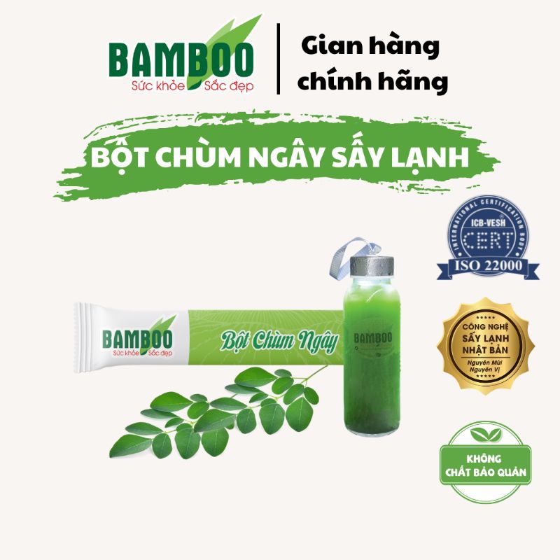 Set dùng thử 6 gói bột rau sấy lạnh thơm ngon Bamboo