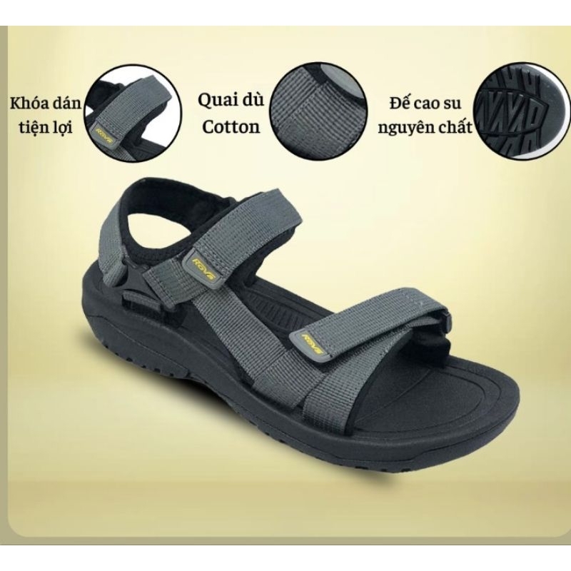 Sandal Nam quai chéo hiệu Rova bền đẹp RV866