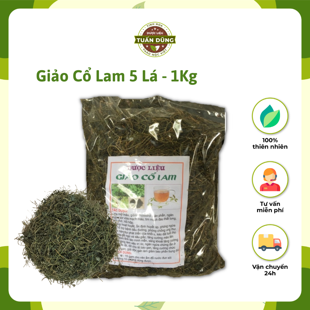 Giảo Cổ Lam Hòa Bình 1kg Hỗ Trợ Cải Thiện Máu Nhiễm Mỡ, Gan Nhiễm Mỡ - Dược Liệu Tuấn Dũng
