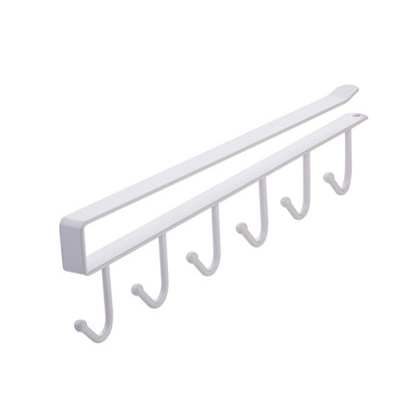 Thanh 6 móc treo nhà bếp, móc treo đồ gắn tủ tiết kiệm không gian- THANH 6 MÓC INOX NẸP