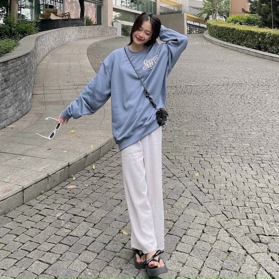 Áo Khoác Hoodie & Sweater Nữ, Áo Sweater Logo In Chữ DORIS MYN Chất Nỉ Mềm Mịn Phong Cách Thời Trang