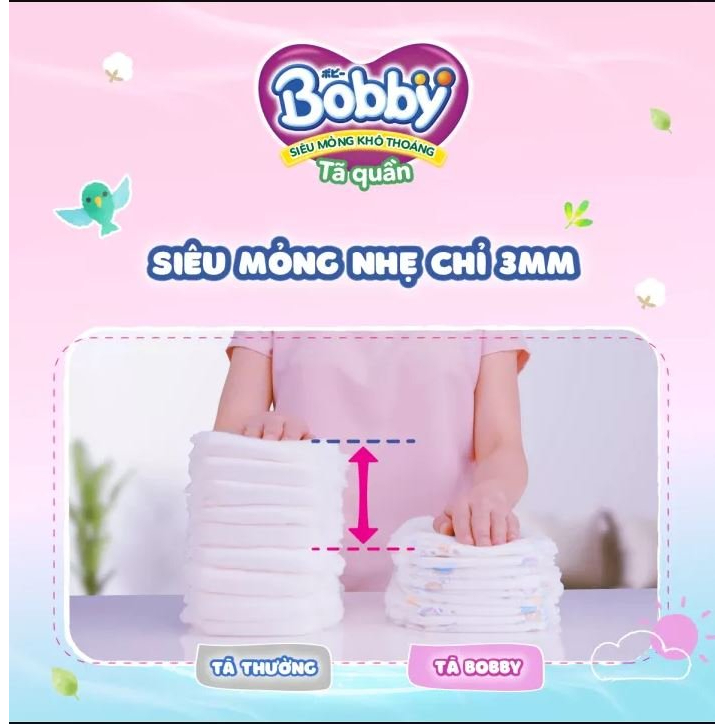 Tã quần Bobby Lõi nén thần kỳ 3mm Gạo non Mega Jumbo XL84+4