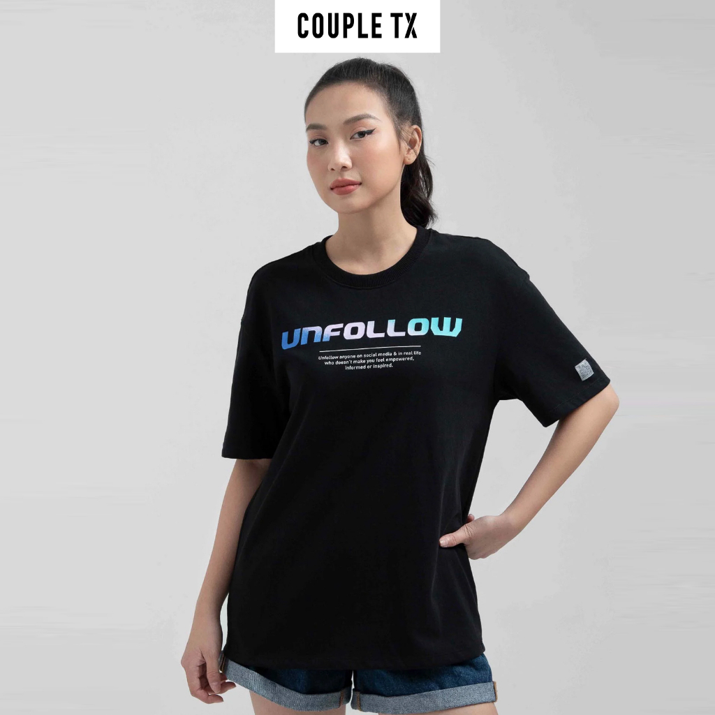 Áo Thun Nữ Couple TX Relax Fit In Typo Chuyển Màu WTS 2224