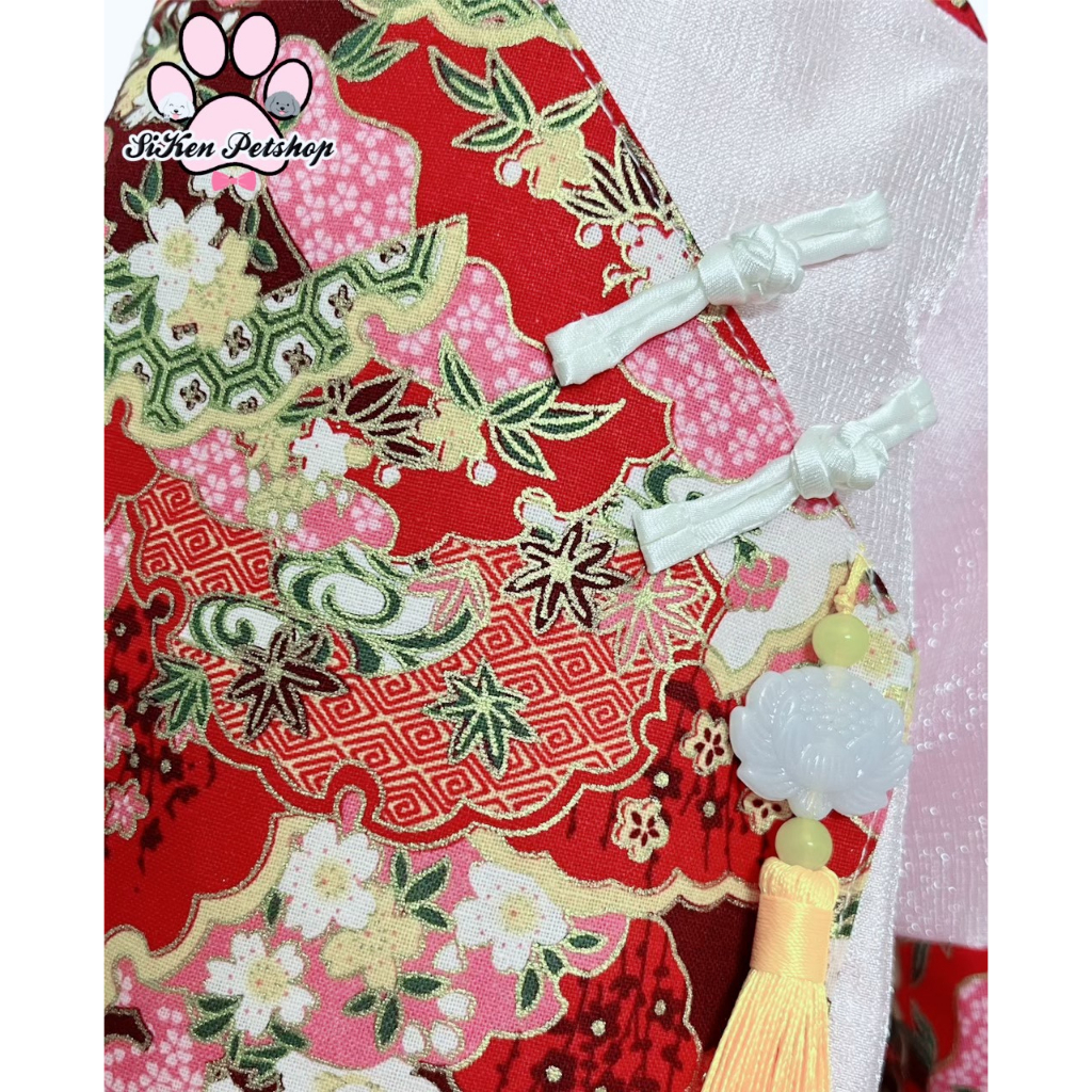 Áo TẾT họa tiết hoa anh đào cho CHÓ/MÈO