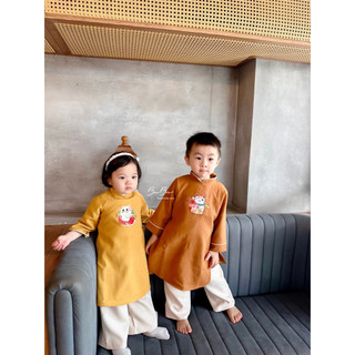 (𝐁𝐮𝐁𝐮 𝐱𝐚̉ 𝐡𝐚̀𝐧𝐠) 𝐀́𝐨 𝐃𝐚̀𝐢 𝐌𝐞̀𝐨 - Kèm Quần Cho Bé Gái BuBu