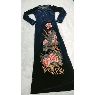 Áo dài nhung thêu cao cấp