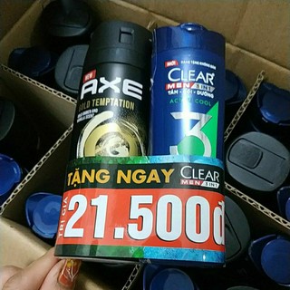 XỊT KHỬ MÙI NƯỚC HOA NAM TÍNH AXE GOLD 150ML TẶNG TẮM GỘI NAM