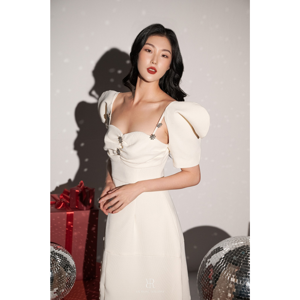MALLY DRESS - VÁY HAI DÂY TAY BỒNG DÀI XẺ
