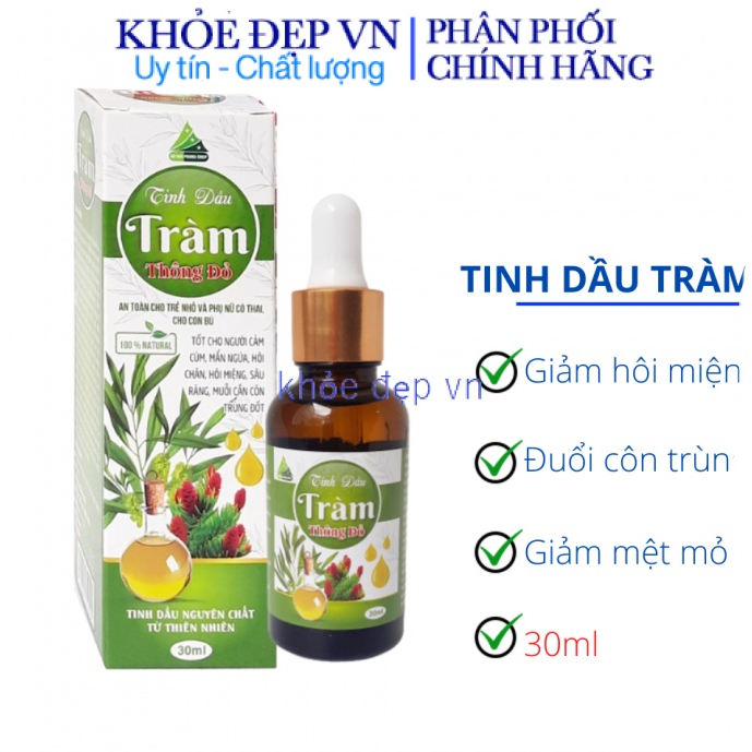 Tinh dầu tràm thông đỏ tắm xông làm ấm cơ thể xua đuổi côn trùng 30ml