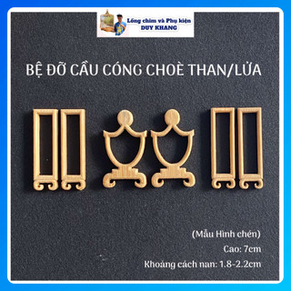 Bệ đỡ cầu cóng lồng choè than/lửa bằng Tre, mẫu Hình chén 7cm - Phụ kiện lồng chim DUY KHANG