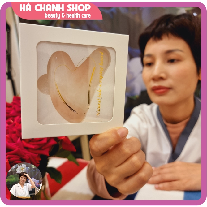 Đá Guasha Đá Massage Mặt Thạch Anh Hồng Hình Tim Mát Xa Mặt Mắt Dụng Cụ Spa Đẩy Tinh Chất Dưỡng Sinh Chăm Sóc Da