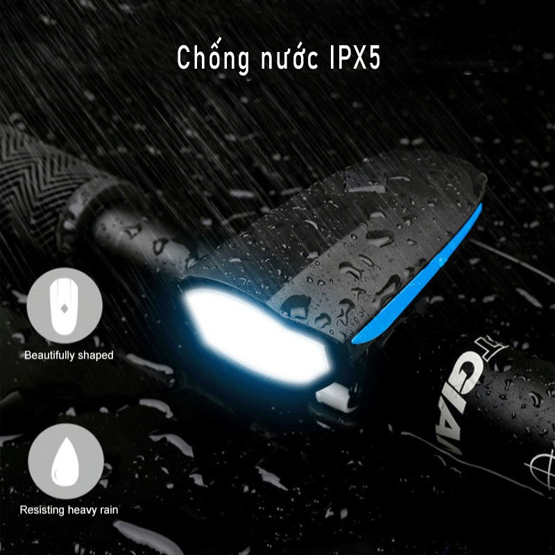 Đèn Xe Đạp Tích Hợp Còi Chống Nước Có Thể Sạc Lại Qua Cổng USB