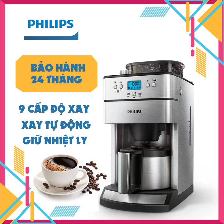 Máy pha cafe đa năng cao cấp philips HD 7753(1.2L),máy pha cafe mini tự động 9 cấp độ