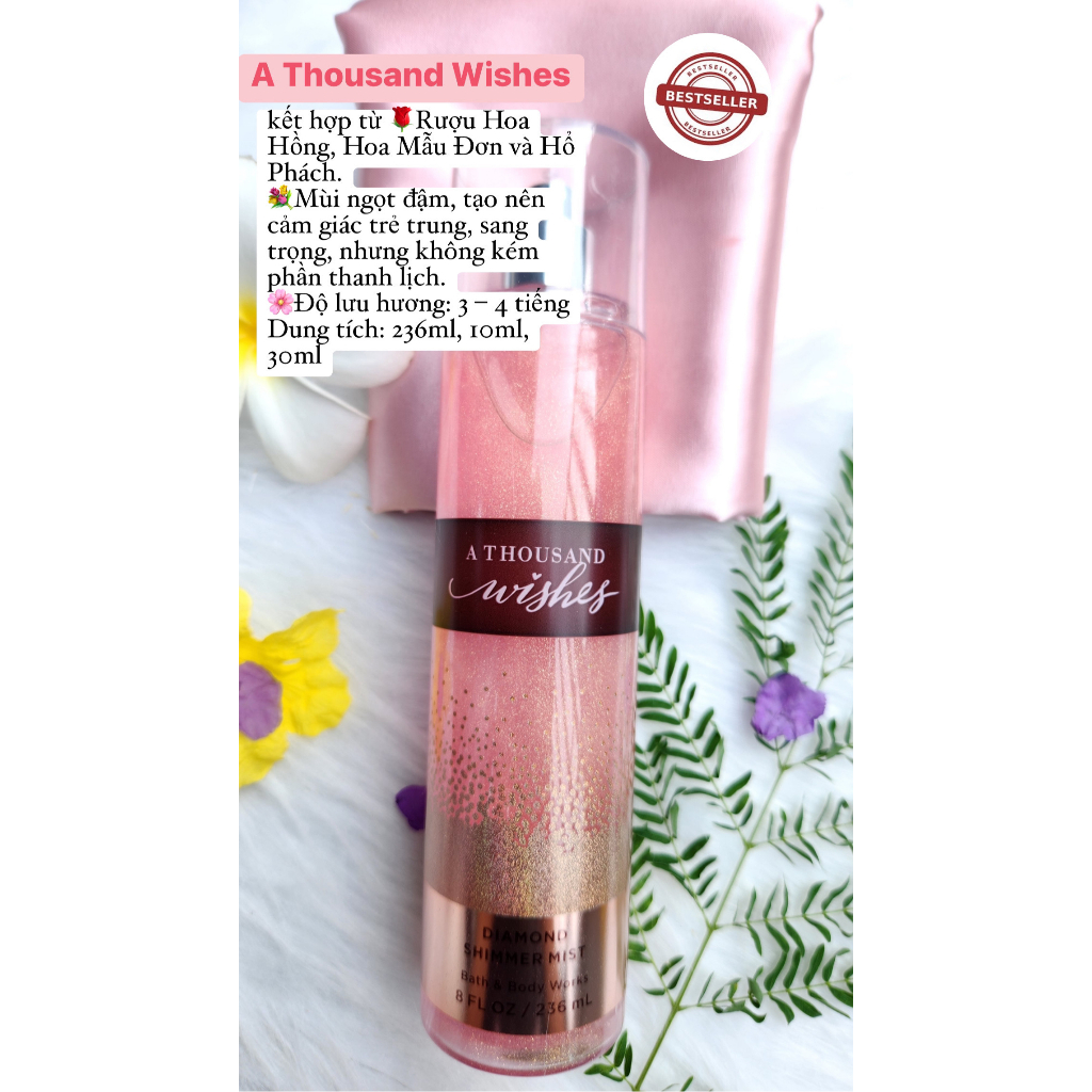 Xịt thơm Bodymist NHŨ 3 mùi GIÁ RẺ GINGHAM - INTO THE NIGHT - A THOUSAND WISHES