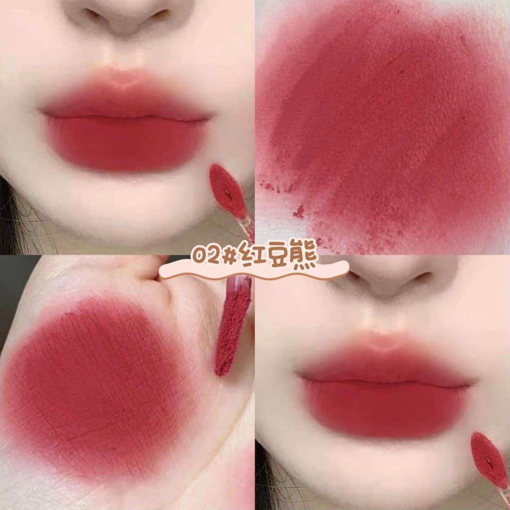 Set 5 Son Môi Gấu Hồng Năm Gói Màu Nhung Lì Không Dễ Phai Và Không Dính