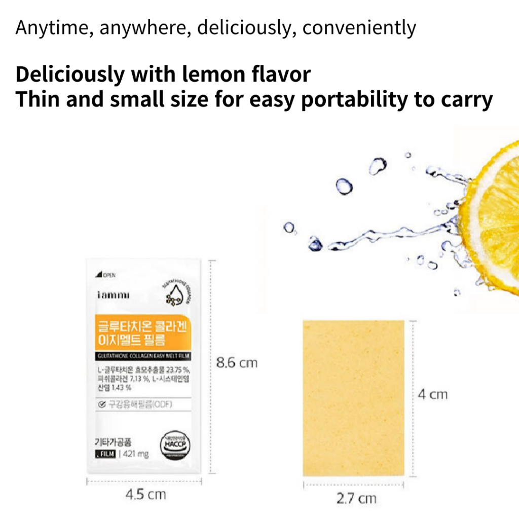 🇰🇷 HURUM_official⭐Iammi Glutathione Collagen Film tan chảy 30 tờ / Fish collagen selenium vitamin C glutathione effect