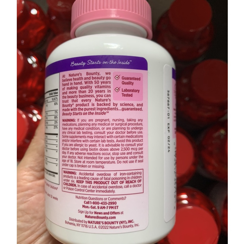 Viên Uống Đẹp Da, Tóc, Móng 250 viên Nature's Bounty HAIR SKIN & NAILS