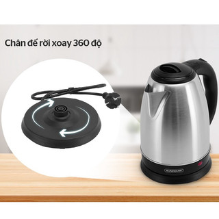 Ấm Siêu Tốc Inox 1.8L- Bình Đun Siêu Tốc Sunhouse