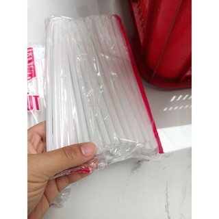 ống hút nhựa cong phi 6 màu trắng