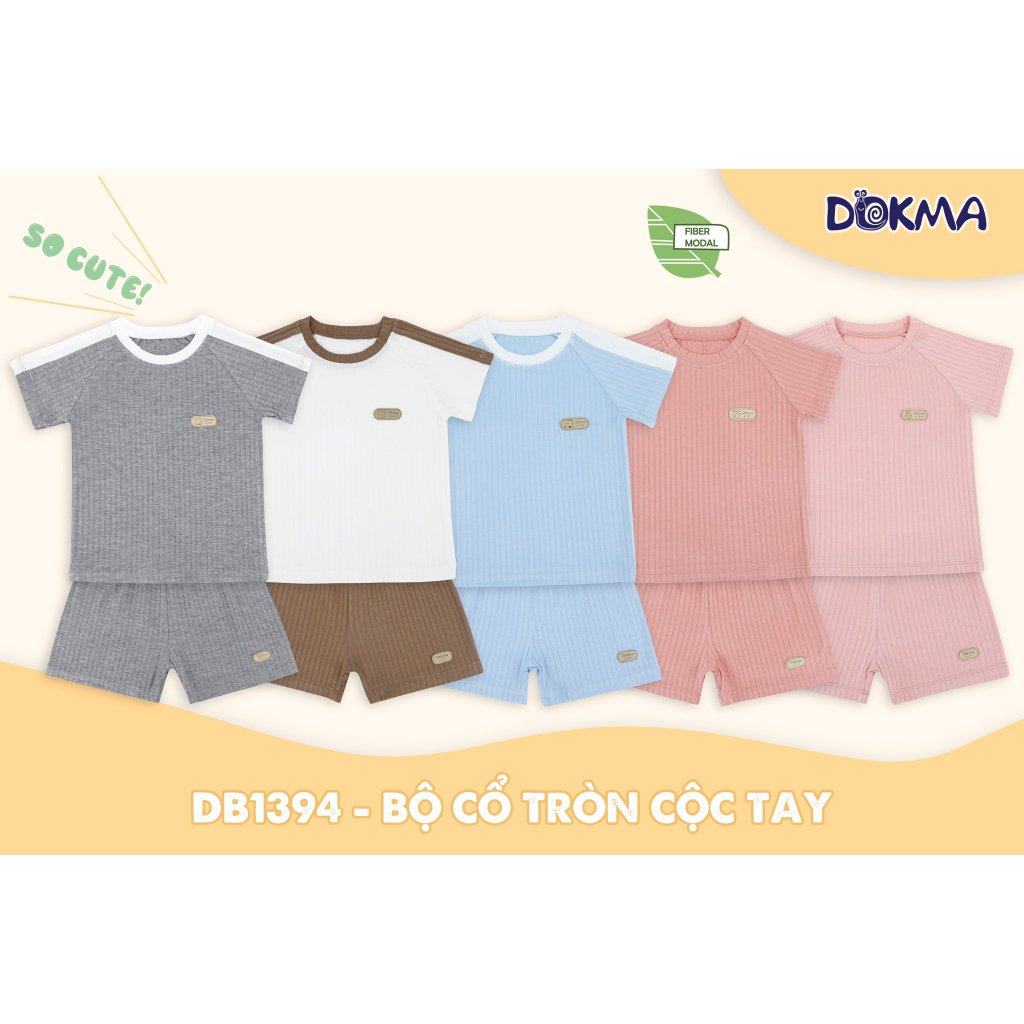 DB1394 - Bộ cộc tay cổ tròn Dokma (12-36m)