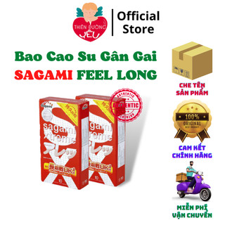 Bao Cao Su Gân Gai SAGAMI FEEL LONG, Siêu Mỏng, Co Giãn Tốt - Hộp 10 Chiếc [ Cam Kết - Chính Hãng - Nhật Bản - 100% ]