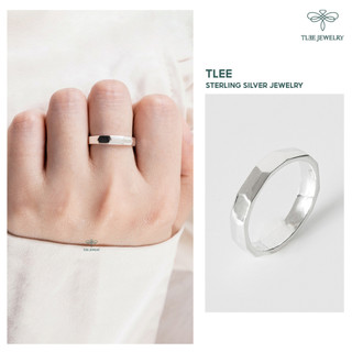 Nhẫn bạc TLEE đa giác dày dặn basic TLEE JEWELRY A0276