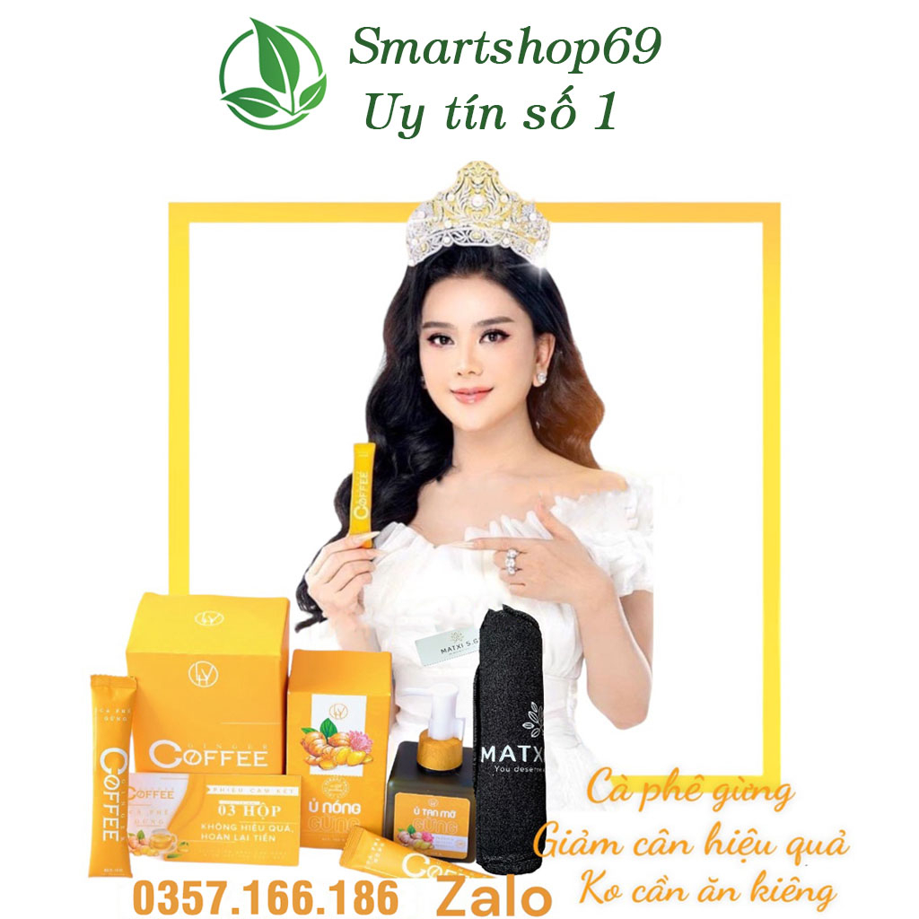 Cà Phê Gừng Giảm Cân - Ginger Coffee Chính Hãng, Giá Gốc, 1 Hộp 20 gói Siêu Giảm Mỡ