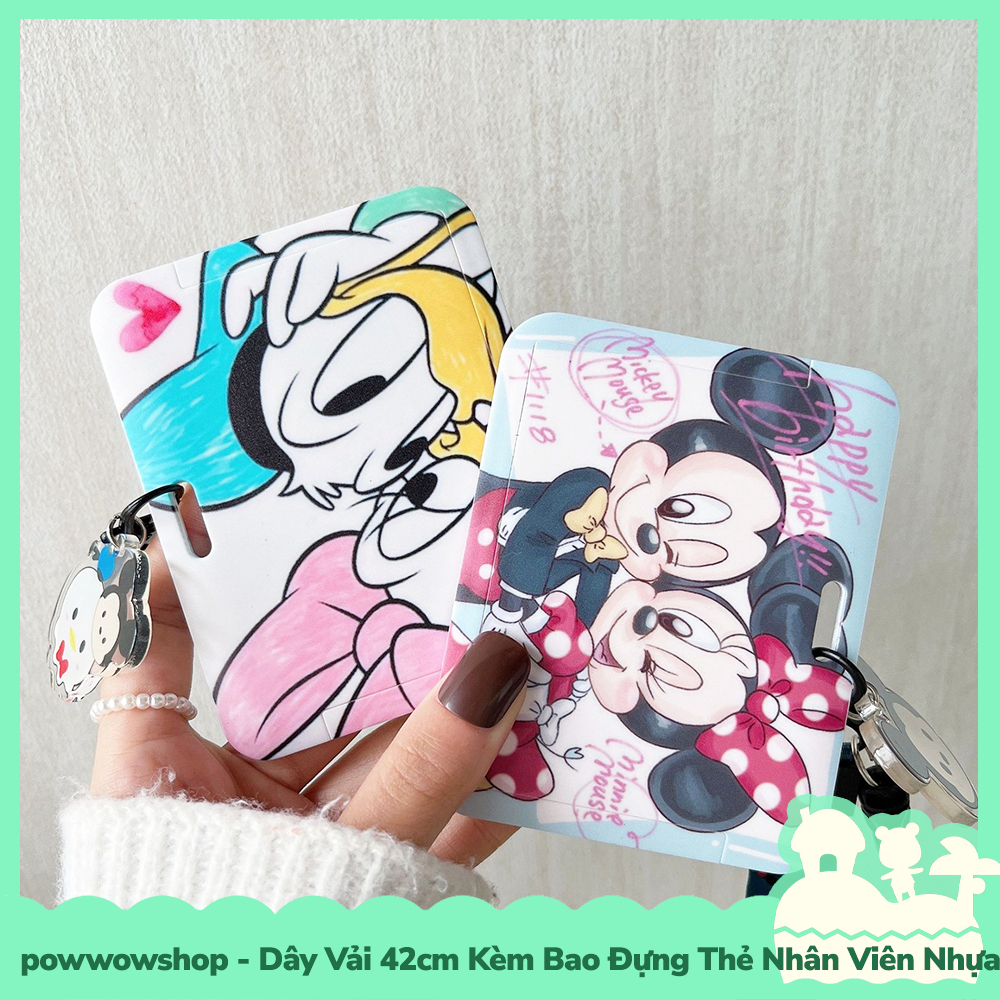 [Sẵn VN - Hỏa Tốc] NGANG Dây Đeo Thẻ 42cm Kèm Bao Đựng Thẻ Nhân Viên Nhựa PC Phong Cách Nhân Vật Hoạt Hình Disne.