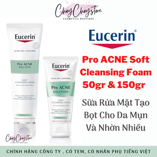 [TEM CTY] Sữa Rửa Mặt EUCERIN Pro Acne Solution Gentle Cleansing Foam 150g - Sữa Rửa Mặt Cho Da Mụn Tạo Bọt Dịu Nhẹ