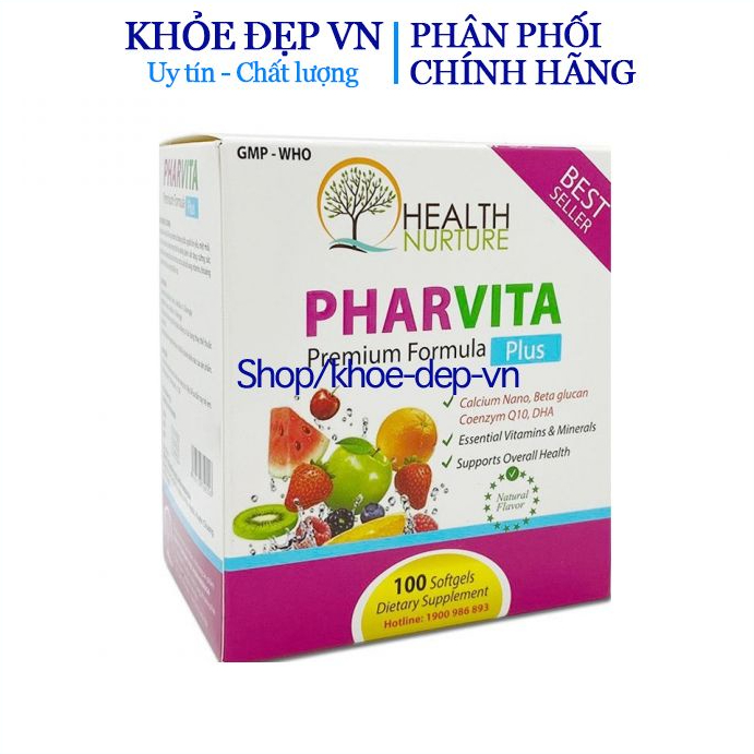 PHARVITA PLUS bổ sung Vitamin, Khoáng chất cần thiết cho cơ thể - Hộp 100 viên