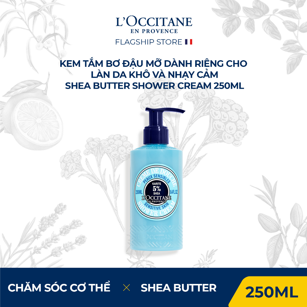 Kem Tắm Bơ Đậu Mỡ L'Occitane Shea Butter Shower Cream Dành Riêng Cho Làn Da Khô & Nhạy Cảm 250ml