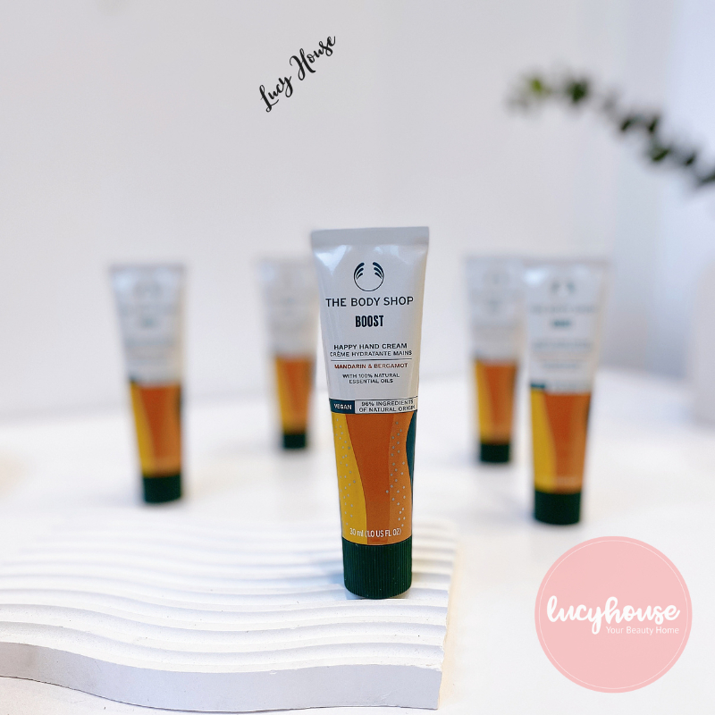 Kem dưỡng tay, dưỡng móng The Body Shop dưỡng sáng Boost Happy