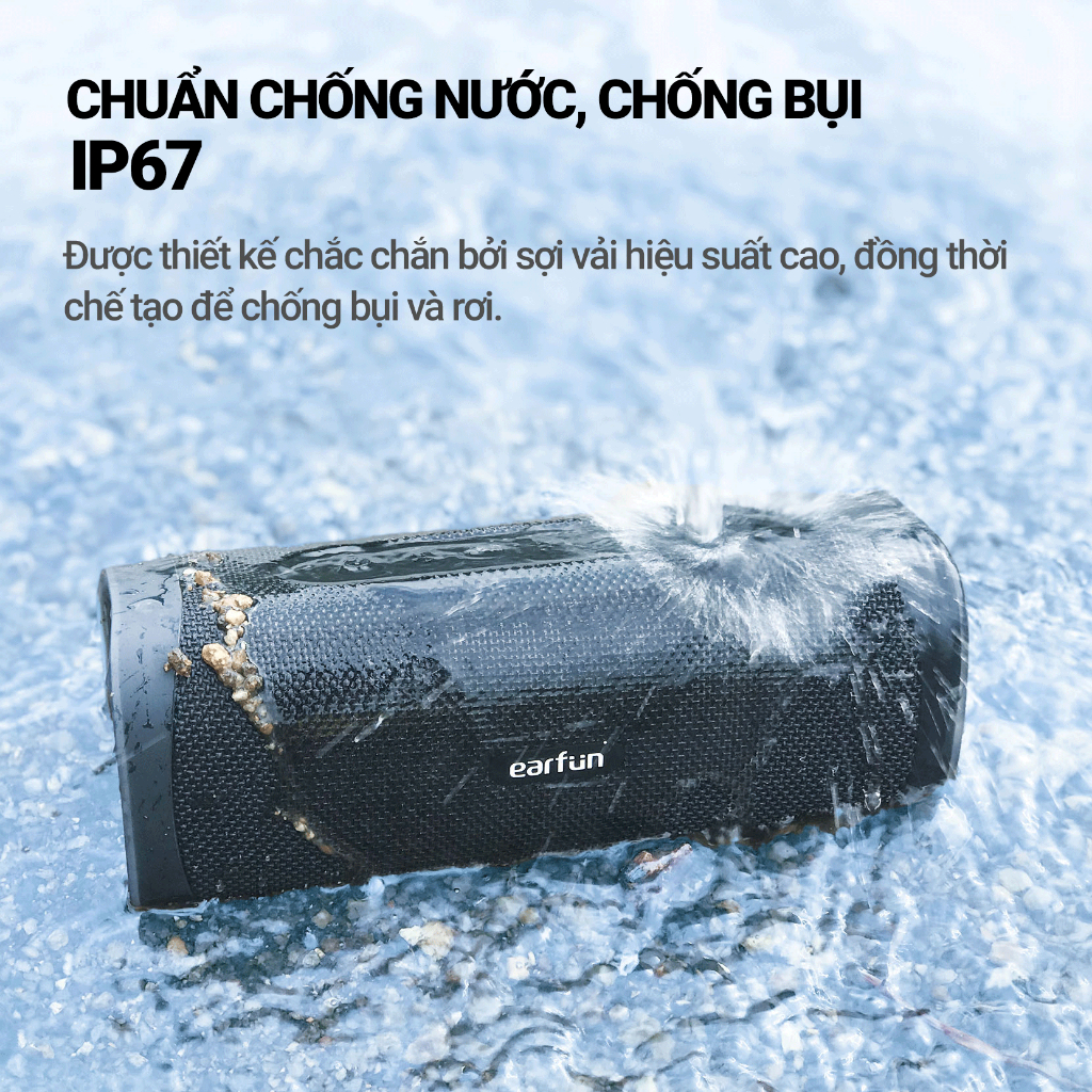 Loa bluetooth đi động EarFun UBOOM L Bluetooth 5.0, Chống nước IP67, Pin 16 giờ, Kết hợp 2 loa Stereo