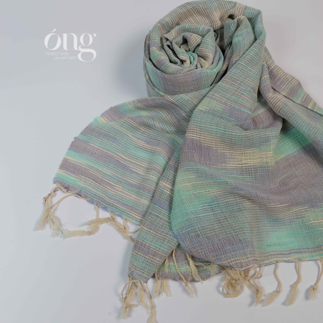 Khăn choàng ấm cotton sợi loang- Óng SILK - Mềm mại, êm ấm, nhẹ, thoáng khí- An toàn cho da- 100% Sợi cotton tự nhiên