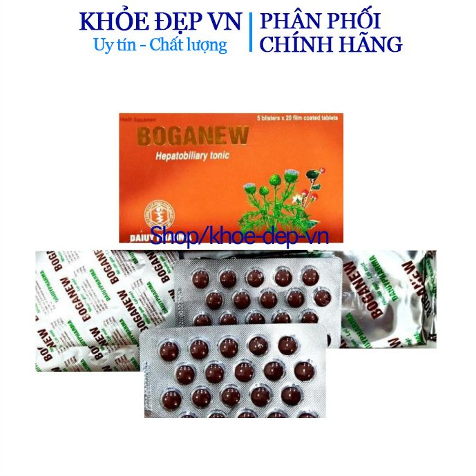 Viên uống BOGANEW  tăng cường chức năng gan, thanh nhiệt, mát gan - Hộp 100 viên